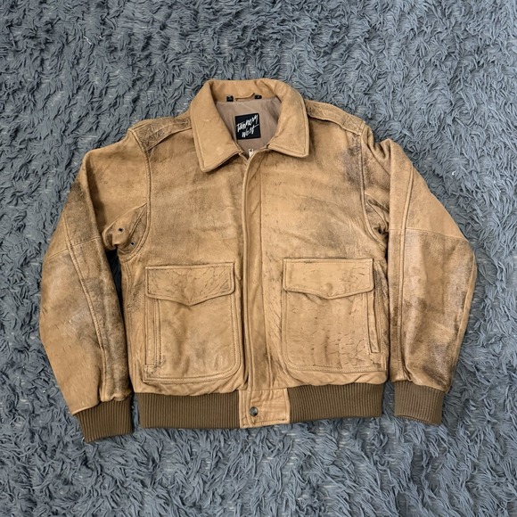 Tannery West Other - Tannery West Vintage Leather Flyer Bomber Jacket Men's Size Small Brown 80s 90s